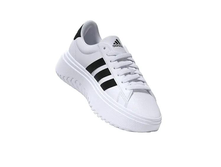 Zapatilla Adidas Grand Court Plataforma Cuero Mujer Blanco