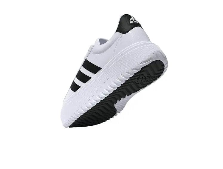 Zapatilla Adidas Grand Court Plataforma Cuero Mujer Blanco