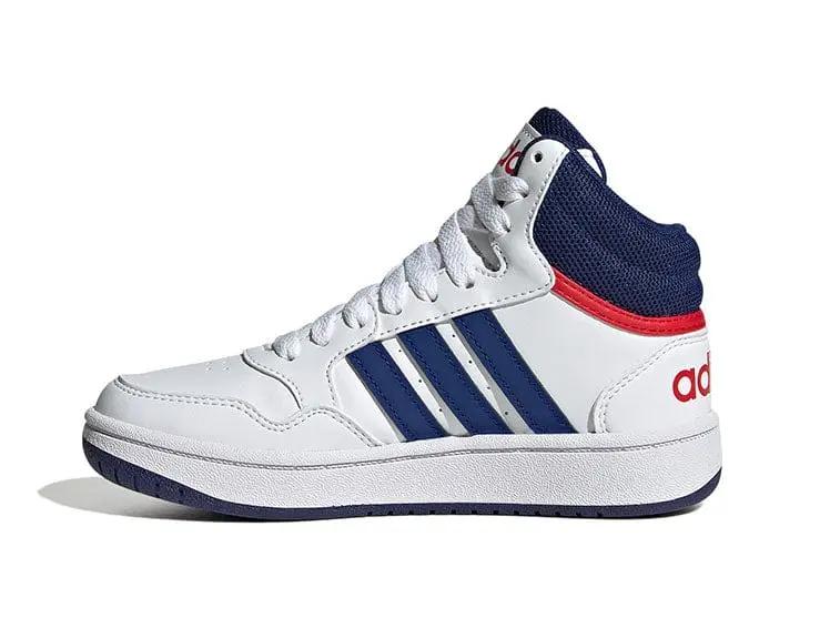 Zapatilla Adidas Hoops 3.0 Mid Junior Blanco